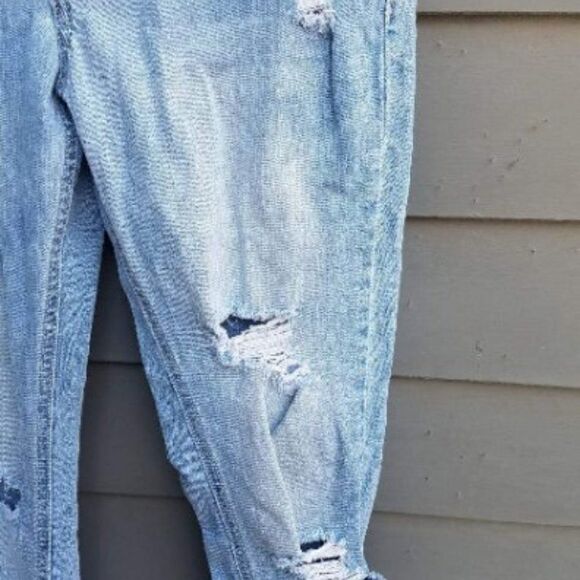 Blue Spice Distressed 3 Button Jeans size 7/8 - Picture 3 of 7